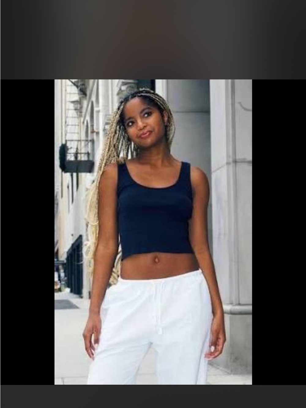 Brandy Melville John Galt Navy Cropped Tank Top